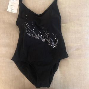 Swimsuit black with metal design